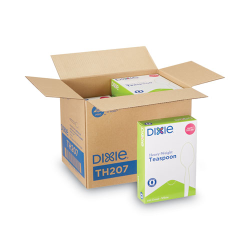 TH207 DIXIE HEAVY WEIGHT PLASTIC SPOON - WHITE - 100/Box, 10 Boxes/case - Image 2